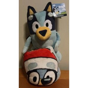 Bluey 2 Piece Christmas Hugger Set, Travel Blanket 46in X 60in, Pillow Buddy NWT